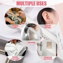 24pcs Magnetic Veil Weights With Diamonds Rhinestones Crystals Elegant Shiny Hijab Magnets For Scarves Clothes Women Girls Wedding Accessories Bridal Cathedral Veil Decor