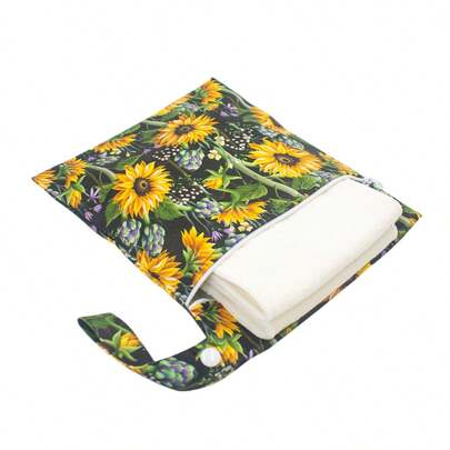 1Pc Wet Bag Cartoon Rabbit Print Diaper Storage Bag Waterproof Washable Reusable Diaper Bag