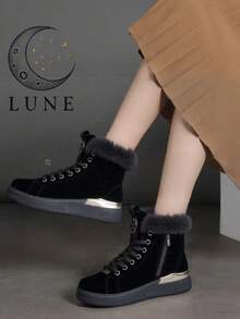 Autumn/Winter Fashion Casual Platform Snow Boots With Fur Ankle Boots - Black - View 2