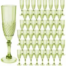 Plastic Champagne Flutes,  Green Plastic Wine Glasses Goblets Reusable Champagne Flute For Weddings, Bachelor Parties, Toasting, And Events - 綠色 - 查看 10