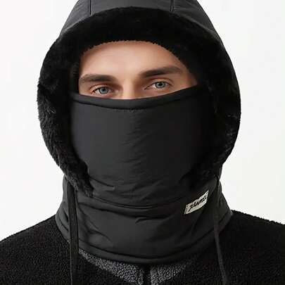 1 pieza Gorro con orejeras de invierno unisex con forro térmico, máscara facial a prueba de viento gruesa, calentador de cuello, gorro de ciclismo y esquí para exteriores