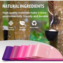 5-Piece Yoga Resistance Band Set For Home Workouts TPE Material High Elasticity And Durability Perfect For Yoga Squats Glute Exercises Strengthen Legs Hips And Thighs - Màu tím - Xem 5