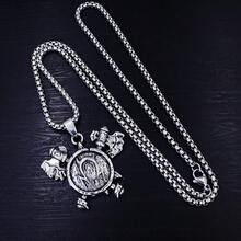 قلادة صليب من الفولاذ المقاوم للصدأ بسلسلة حديدية هيب هوب لا تبهت، قلادة للرجال والنساء، إكسسوارات شخصية، هدايا للأعياد مثل عيد الميلاد وعيد الهالوين، هدايا للأحباء والصديقات والآباء والأصدقاء الذكور