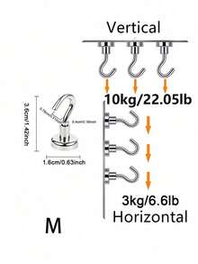 10个/5个超强磁性挂钩，包包收纳挂钩，钕磁铁挂钩，适用于悬挂物品、厨房配件、炊具收纳，适用于邮轮、露营、烧烤、厨房、冰箱、车库墙壁，可悬挂包包、衣架、钥匙、旅行必备品，也是学生返校和大学必备品 - 黑色 - 查看 11