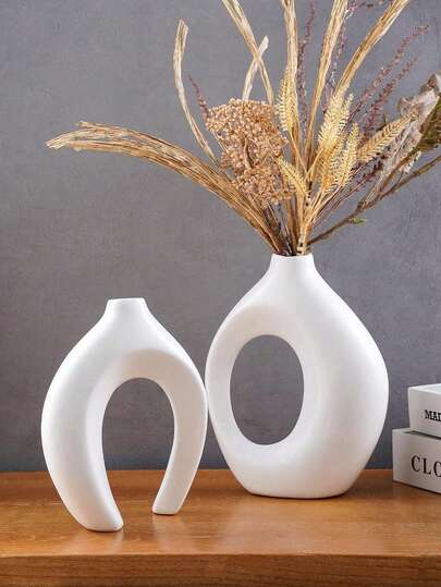 Ceramic Vase Set Flower Donut Moderne Vases Home Creative Wit Minimalism Tafel Living Room Entryway Bookshelf Mantel Centerpieces Shelf,Room ation view 4