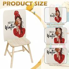 1pc/4pcs/24pcs Christmas Winter Coffee Wreath Chair Back Cover Protector, Washable Winter Dining Chair Slipcover For Home, Restaurant, Living Room, Kitchen Decor - Multicolor - View 4