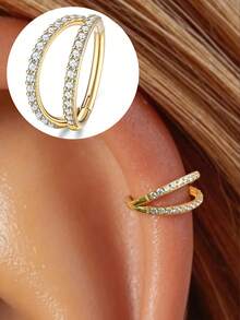 1 pieza Aro de cartílago nasal doble Aro de septum de acero inoxidable Joyería de perforación coclear Aro de septum Pendiente de cartílago Helix Trágus Oro Plata 18G 16G 8mm 10mm Uso diario/Viaje/Fiesta/Baile, Día de la Madre, San Valentín, Navidad, Regalo de joyería de cumpleaños para mujeres