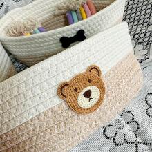 Inwagui Petits paniers de rangement pour l'organisation, panier tressé en corde panier décoratif bohème ovale boîte peu profonde, bacs de rangement pour étagère de placard pour le maquillage, la papeterie, les jouets pour chiens et chats, paniers cadeaux