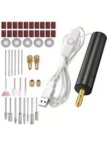 1pc Electric Resin Drill Set With 10 Pieces Drill Bits (0.8 To 1.2 Mm) For Resin Plastic,Electric Mini Drill With Wrench Hex Pin Vise For Resin Casting Molds DIY Keychains Crafts Making (Drill Bits And Keys Are Sold Separately, Please Pay Attention To The Options When Placing An Order)