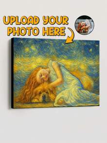 Personalisierter Leinwanddruck im Van-Gogh-Stil, lade dein Foto hoch, personalisiertes Kunstgeschenk für Familie, Freunde, Erinnerungsstück, Raumdekoration