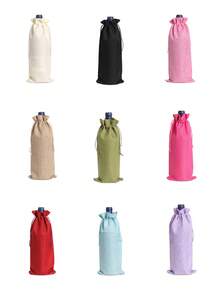 1 Peça Saco de Vinho de Linho com Cordão. Adequado para Armazenar Vinho, como Presente ou Lembrança. Disponível em Várias Cores, Perfeito para Casamentos, Presentes para Madrinhas/Padrinhos, Festas, Dia dos Namorados, Aniversários, Reuniões de Feriados, Festas de Inauguração de Casa e Muito Mais. - Multicolorido - Visão 10