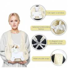 一体式宠物外出背包猫狗背包胸包便携设计时尚旅行宠物包可调节肩带宠物背带轻便狗猫携带包 - 彩色 - 查看 5