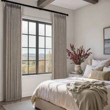 6 Panels Natural Pinch Pleated Semi-Shading Curtains Textured Linen Blended Window Curtains For Living Room Bedroom Pinch Pleat Drapes With Hooks - 深亞麻色 - 查看 8