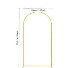 7.2 英尺婚礼拱门背景架，方形拱门金色金属拱门背景架，适用于婚礼仪式生日派对新娘拍照亭花园花卉气球拱门装饰万圣节圣诞节装饰