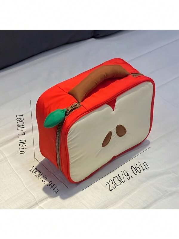 1pc Apple Shaped Cosmetic Bag, Portable Travel Organizer
