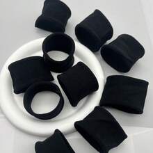 10 piezas de elegantes coleteros para mujer - marrón café y neutros, elásticos sin costuras gruesos, de tela suave para uso diario, con estilo bohemio retro minimalista, accesorios para el cabello lindos, de textura suave y ajuste a la moda