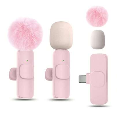 HITOZON Micrófono inalámbrico profesional tipo lavalier, compatible con teléfonos inteligentes, plug and play, adecuado para grabación de video, enseñanza, entrevistas, podcasts, etc. Micrófono de condensador omnidireccional inalámbrico para grabación, adecuado para vlogging