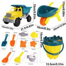 Toddler Beach Toy Set With Mesh Bag, Includes Shovel, Construction Vehicles, Animal & Dinosaur Molds, Ideal Outdoor Travel Toy Gift (Accessory Style And Color Random) - Multicolor - View 11
