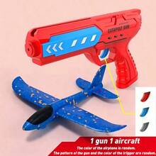 儿童飞机玩具 - 弹射飞机、户外玩具、互动玩具飞机枪、长距离飞行、生日礼物、复活节礼物、圣诞节礼物、完美礼物玩具、随机飞机颜色、随机扳机颜色、泡泡吹管、儿童泡泡、礼物