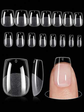 450pcs Extra Short Coffin False Nails, 15 Sizes Available - Pre-Shaped Semi-Matte Full Cover Gel Nail Tips, Soft Acrylic Nail Tips For Nail Extension, Suitable For Beginners, Holiday DIY, Nail Salon Use
