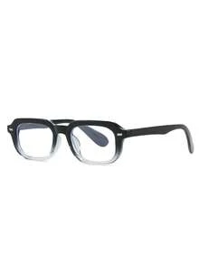 1pc Women's Plastic Square Small Frame Thin Leg Non-Prescription Glasses, Retro Rivet Simple Casual Multi-Color Versatile European And American Sexy Decorative Fashionable Glasses