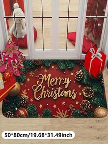 1 Peça Tapete Decorativo de Banheiro Simples de Flanela Natalina, Tapete Decorativo de Natal, Lavável e Dobrável, Tapete Decorativo para Casa e Quarto, Uma Decoração de Natal Maravilhosa