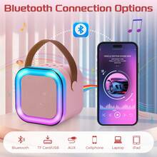 CyberDyer Maszyna do karaoke ze zmianą głosu, przenośny głośnik Bluetooth z dwoma bezprzewodowymi mikrofonami, kolorowe światła, idealny na imprezy plenerowe, domowe, w podróż, prezent dla dzieci i dorosłych w każdym wieku