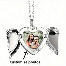 [Personalisiert] Personalisierte Foto-bedruckter Engelsflügel Herz Anhänger Halskette, eingravierter Name, Valentinstag Geschenk, Schmuck Erinnerungsgeschenk für beste Freunde und Familie, multifunktional, dekorativ, wiederverwendbar, exquisit, stilvolle, hochwertige, farbige, moderne, individuelle, personalisierte, einzigartige, ideale Geschenke für ihn - Verschiedenfarbig - Übersicht 9