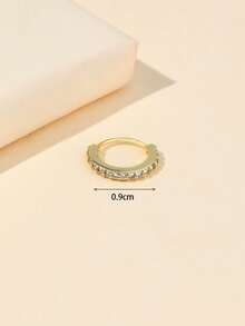 1 Pc Multi-Piece Fashion Versatile Silver & Gold-Toned Feather, Cubic Zirconia & Leaf Detail Nose Ring Set For Daily & Festival Celebration