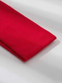 1 件街头服饰弹性针织头带，适合日常瑜伽、户外运动佩戴秋季发饰女式头巾休闲吸汗带秋季发带冬季发带度假装女士优雅围巾 - 紅色 - 查看 3