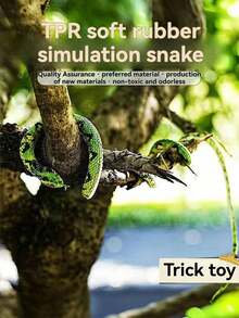 1pc Realistic Soft Rubber Snake Prop, Vivid Patterned Python Design, Scary Animal Snake Toy, Flexible & Washable, Halloween Party Gag Gift, Christmas Present