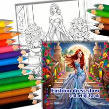 A Fashion Dress Coloring Book Designed For Adults And Teens. The Fashionable Dresses And Vibrant Floral Patterns In The Book Are Rich In Color And Exquisitely Beautiful. This Book Is A Lovely, Comfortable Daily Relaxation Activity That Helps Relieve Stress, And Also Makes A Perfect Holiday Gift. The Elegant Fashion Style And Detailed Illustrations Will Take You Into A World Filled With Art And Serenity. - Single Piece - View 4