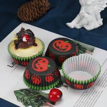 100pcs Halloween Series Cake Cupcake Dessert Cupcake Decoration Day Of The Dead Party Dessert Decoration And Gifts - Multicolor - View 14