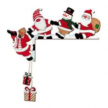 1/2/400 set di decorazioni natalizie in legno per cornici di porte, con Babbo Natale, renne e pupazzi di neve, decorazioni divertenti e rustiche per porte, finestre e feste a tema natalizio, per interni ed esterni, decorazioni per la casa e le stanze