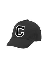 Mũ lưỡi trai trẻ em/trẻ nhỏ có thể điều chỉnh kích cỡ, in chữ cái A-Z, mũ chống nắng cho trẻ em, mũ snapback thường ngày unisex. - màu đen - Xem 6