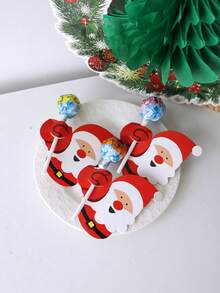 1 set (50 pièces) - Cartes en papier sucette, cartes de décoration à motif créatif de Noël, décorations de bâton de bonbon pour fête d'anniversaire et de vacances, cartes de décoration de paille, fournitures de décoration d'organisateur d'ustensiles de fête de Noël, convient pour la décoration de table de fête de Noël et les pendentifs de décoration d'arbre de Noël, décorations de Noël, pyjamas de Noël, cadeaux de Noël, décoration de Noël