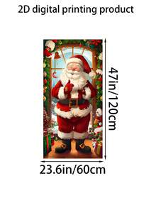 Copertura per porta natalizia con Babbo Natale e regali - 90 x 180 cm, in poliestere, decorazione natalizia per uso esterno e per feste