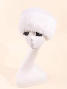 1pc Autumn And Winter Furry No Hollow Top Hat Hair Accessories Loop Fur Thickened Imitation Fox Fur Hat Loop Warm Fake Hair With Hat For Women, Plush Headband, Hollow Top Hat, Warm Fall Hair Band For Vacation Outfits Woman Women Bandanas Winter Plush Head Scarf - Multicolor - View 14