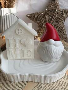 1 set Moule en silicone en forme de Père Noël pour boîte de rangement. Moule DIY créatif pour bougies, tasses, plâtre, décorations de Noël pour la maison, ornements en résine époxy, fabrication d'artisanat avec motif de Père Noël barbu