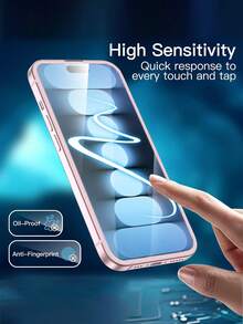 2pcs Full Coverage High-Definition Anti-Scratch Anti-Dust Tempered Glass Screen Protector, Suitable For IPhone 17/16/16 Pro/16 Plus/16 Pro Max/15/14/13, Birthday, Family, Friend Gift, Phone Screen Protector, Phone Accessories, Waterproof, Shockproof, Anti-Fall, Anti-Fingerprint (Pink), Essential Screen Protection For Daily Use, Office, Home Anti-Fall Anti-Scratch. - Pink - View 7