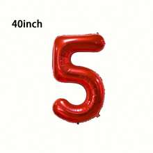 1pc 32/40 Inch Red Solid Number Foil Balloon, 0-9 Large Size Polyester Digit Balloons, Decorative Balloons, Reusable, Suitable For Birthday Decoration, Party Decoration, Anniversary, Room Decoration, Wedding Anniversary, Party Supplies - Red - View 23