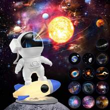 1pc 13-In-1 High Definition 4th Gen Rocket Astronaut Galaxy Projector Lamp, With Timer Function, Portable Adjustable RGB Color Night Light, Galaxy Projector Lamp For Bedroom, Aurora Projector, Gaming Room, Home Theater, Ceiling Decoration