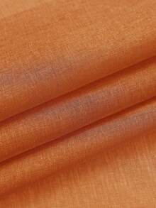 1 件白色雪纺薄纱窗帘，设计用于过滤光线同时保持透明，适用于卧室、办公室、厨房、客厅、书房和家居装饰。﻿ - 橘色 - 查看 4