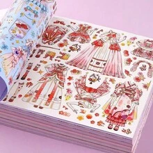 1/2/3/4 Libro de 18 pegatinas brillantes aleatorias para vestir, pegatinas de princesa hechas a mano para manualidades y puzzles, pegatinas de maquillaje, súper gruesas, materiales para libros de arte, pegatinas decorativas, castillo, magia, vitalidad, cuatro estilos de princesa, pegatinas de burbujas, pegatinas casuales Pukkuri hechas a mano, fáciles de llevar, adecuadas para pasar el tiempo ocioso y aburrido, una buena opción para regalar a amigos y novias, regalos para fiestas de Halloween y Navidad