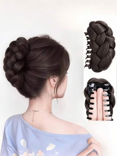 1 Piece Knitted Hair Claws For Women, High-Temperature Fiber, Party Clothing Accessories Fall Hair Accessories Autumn Hair Clips Fashion Claw Clips Elegant Hair Clutch Clips For Hair Winter For Vacation Outfits Woman