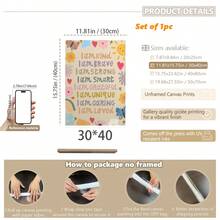 1 buc., Tablou de perete pe pânză, Decor pentru camera copiilor înrămat, Poster cu afirmații pentru copii, Imprimeu cu tematică florală, Imprimeu personalizat pentru dormitorul copiilor, Artă de perete personalizată pentru fete, Imprimeu pentru camera de joacă pentru fete, Decor pentru camera copiilor, Floral, Stil boem, Decor pentru camera copiilor, Decor pentru camera maternității