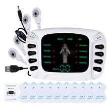 Digital Dual Channel TENS EMS Unit 15 Intensities Muscle Stimulator For Fatigue Relief TENS Machine Massager With 10pcs Replacement Electrode Pads