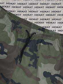 Hidkat 女款春秋輕量薄款迷彩工裝長褲，大貼袋設計，彈性腰帶附抽繩，錐形褲腿透氣運動長褲，適合日常戶外休閒活動 - 軍綠色 - 查看 6