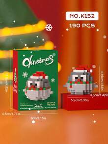 5pcs/Set Mini Buildable Micro Particle Christmas Santa Claus, Christmas Tree Building Block Toy Set, Gift For Boys And Girls