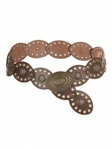 1 件女士波西米亚风 PU 皮革宽腰带，时尚百搭复古西部牛仔风格秋季、秋季、万圣节 - 腰帶 - 查看 20